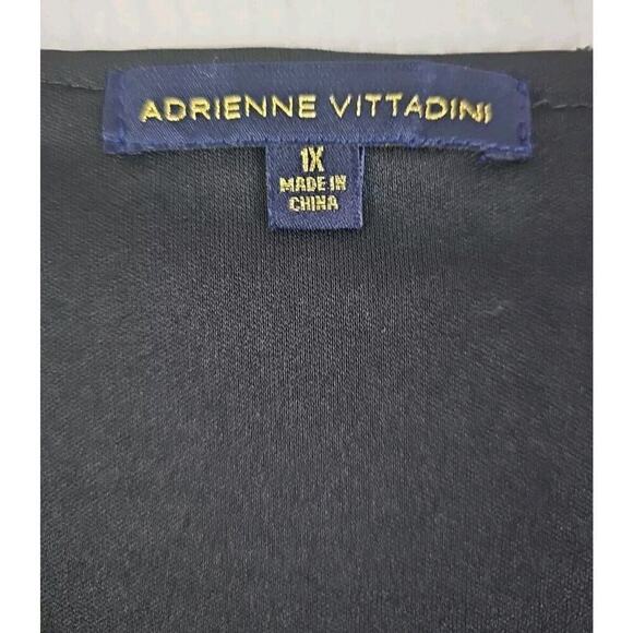 Adrienne Vittadini~Woman Plus Size 1X~ Black/White Floral Lace Lined Boho Blouse - Picture 4 of 14